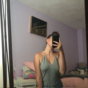 Grey sweater tank top